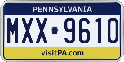 PA license plate MXX9610
