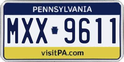 PA license plate MXX9611