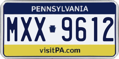 PA license plate MXX9612
