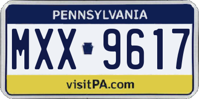 PA license plate MXX9617