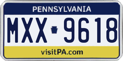PA license plate MXX9618