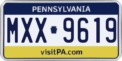 PA license plate MXX9619