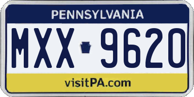 PA license plate MXX9620