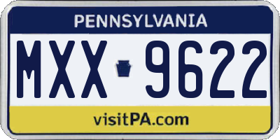 PA license plate MXX9622