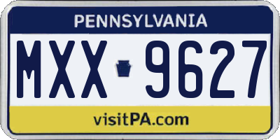 PA license plate MXX9627