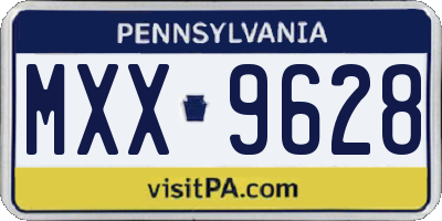 PA license plate MXX9628