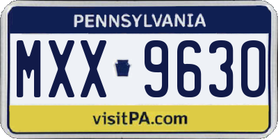 PA license plate MXX9630