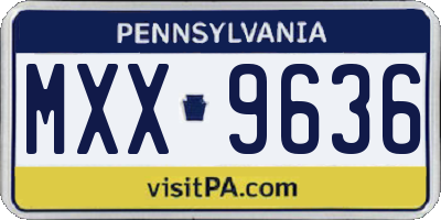 PA license plate MXX9636