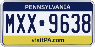 PA license plate MXX9638