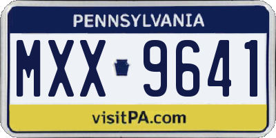 PA license plate MXX9641