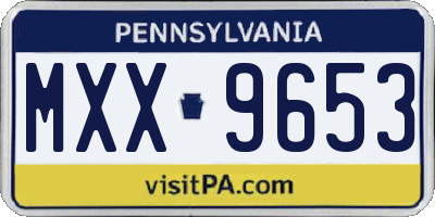 PA license plate MXX9653