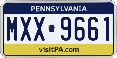 PA license plate MXX9661