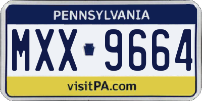 PA license plate MXX9664