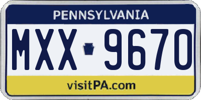 PA license plate MXX9670