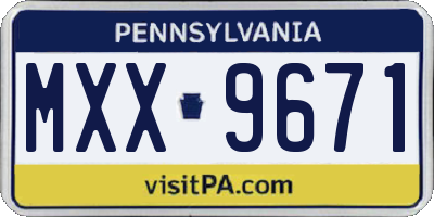 PA license plate MXX9671