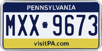 PA license plate MXX9673
