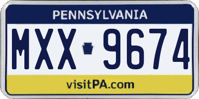 PA license plate MXX9674