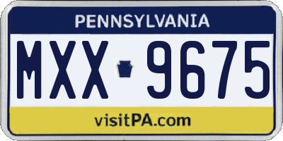 PA license plate MXX9675