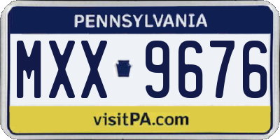 PA license plate MXX9676
