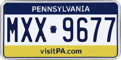 PA license plate MXX9677
