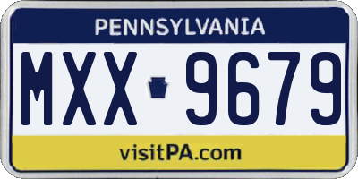 PA license plate MXX9679