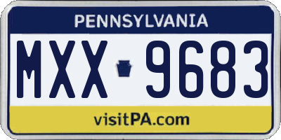 PA license plate MXX9683