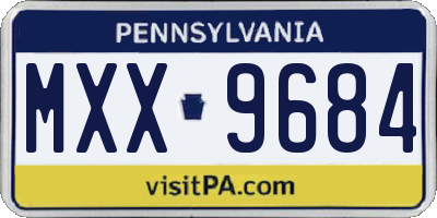 PA license plate MXX9684
