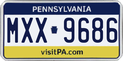 PA license plate MXX9686
