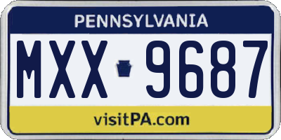 PA license plate MXX9687