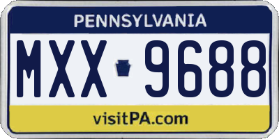 PA license plate MXX9688