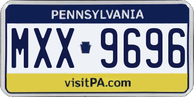PA license plate MXX9696
