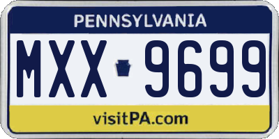 PA license plate MXX9699
