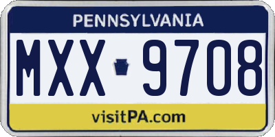 PA license plate MXX9708