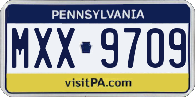 PA license plate MXX9709