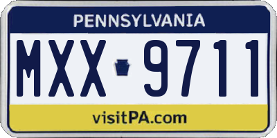 PA license plate MXX9711