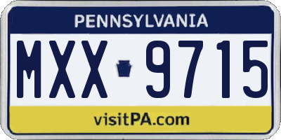 PA license plate MXX9715