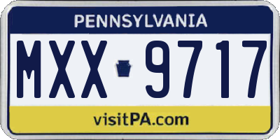PA license plate MXX9717