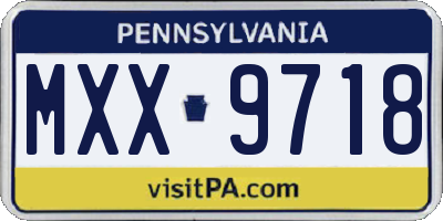 PA license plate MXX9718