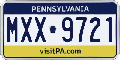 PA license plate MXX9721