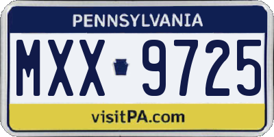 PA license plate MXX9725