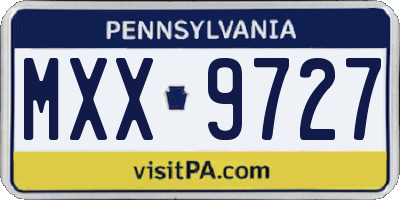 PA license plate MXX9727