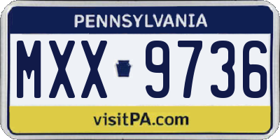 PA license plate MXX9736