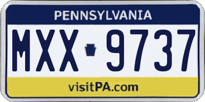 PA license plate MXX9737