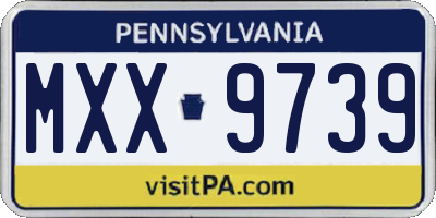 PA license plate MXX9739