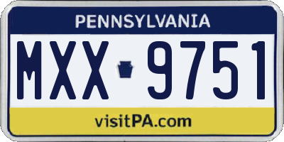 PA license plate MXX9751