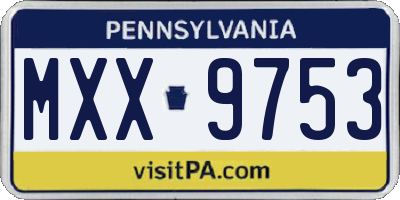 PA license plate MXX9753