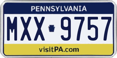 PA license plate MXX9757