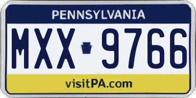 PA license plate MXX9766