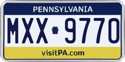 PA license plate MXX9770