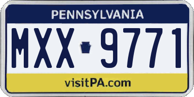 PA license plate MXX9771